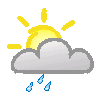 Tagsymbol, Symbolcode "f", Sonne, Wolken, Regenschauer